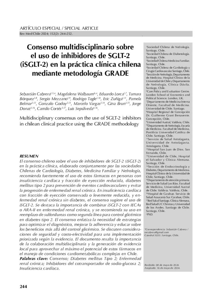 Consenso multidisciplinario sobreel uso de inhibidores de SGLT-2